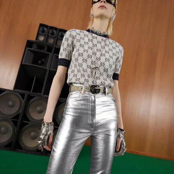 GUCCI BELT 414516 GG LOGO SUPREME MONOGRAM BLUE MARMONT BUCKLE UNISEX 115 / 46 - Picture 2 of 16